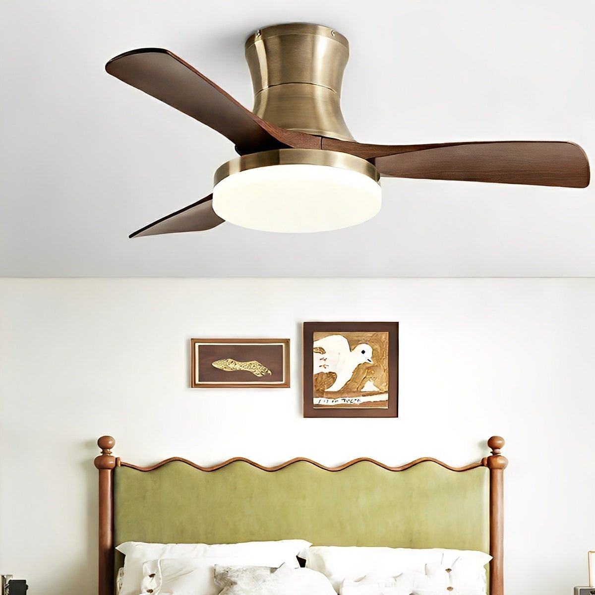 Modern Minimalist 3 - Blades DC Motor Reverse Full - Spectrum LED Ceiling Fan Light - Flare Shack