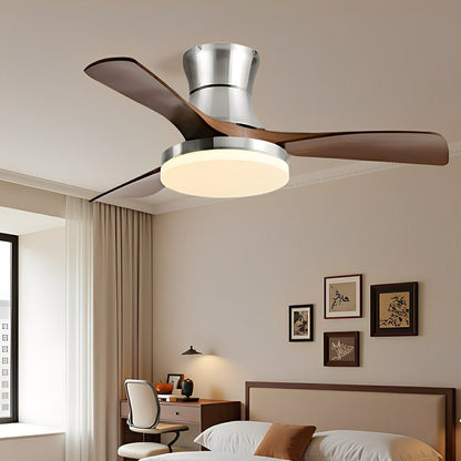 Modern Minimalist 3 - Blades DC Motor Reverse Full - Spectrum LED Ceiling Fan Light - Flare Shack