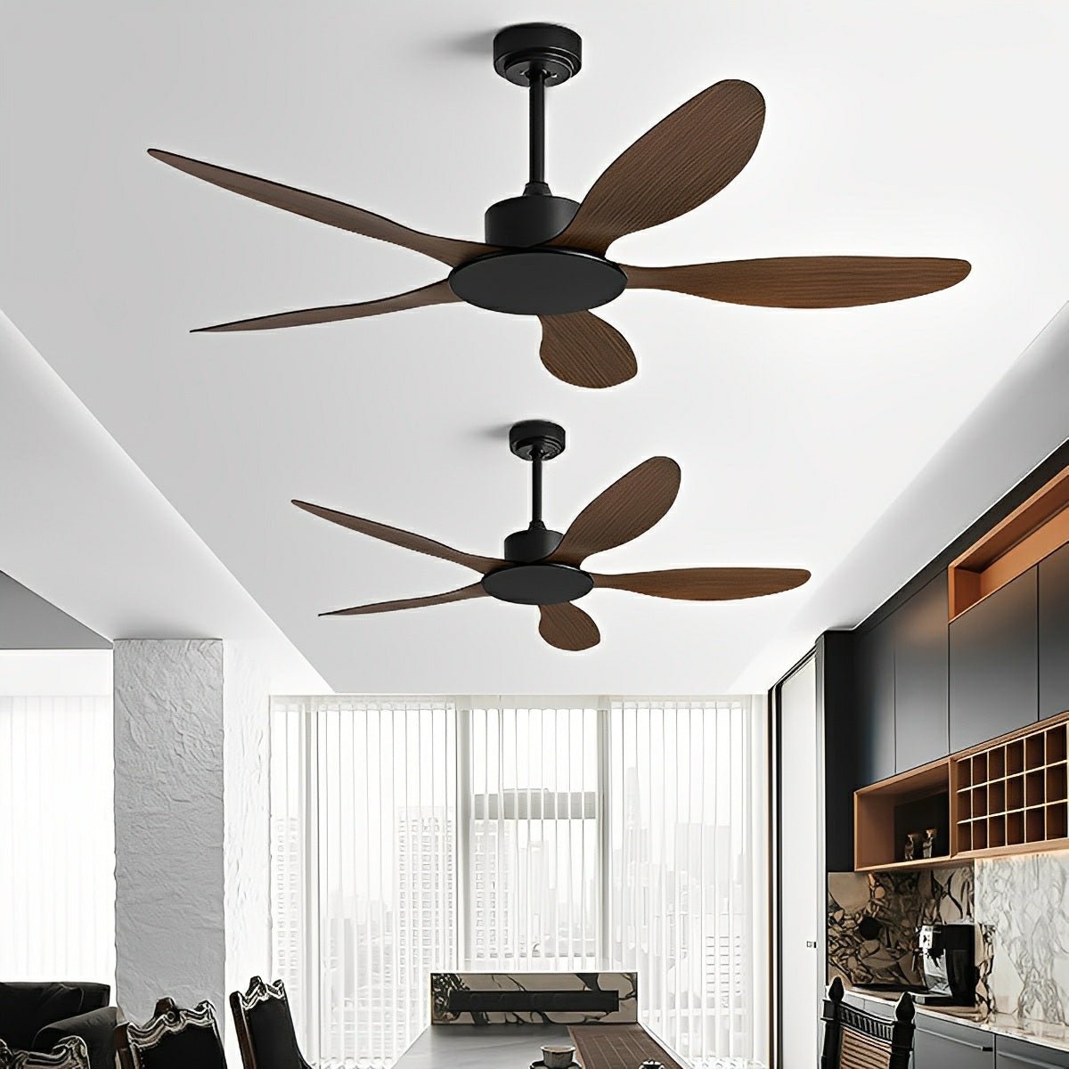 Modern Minimalist 5 - Blades DC Motor Reverse Ceiling Fan - Flare Shack