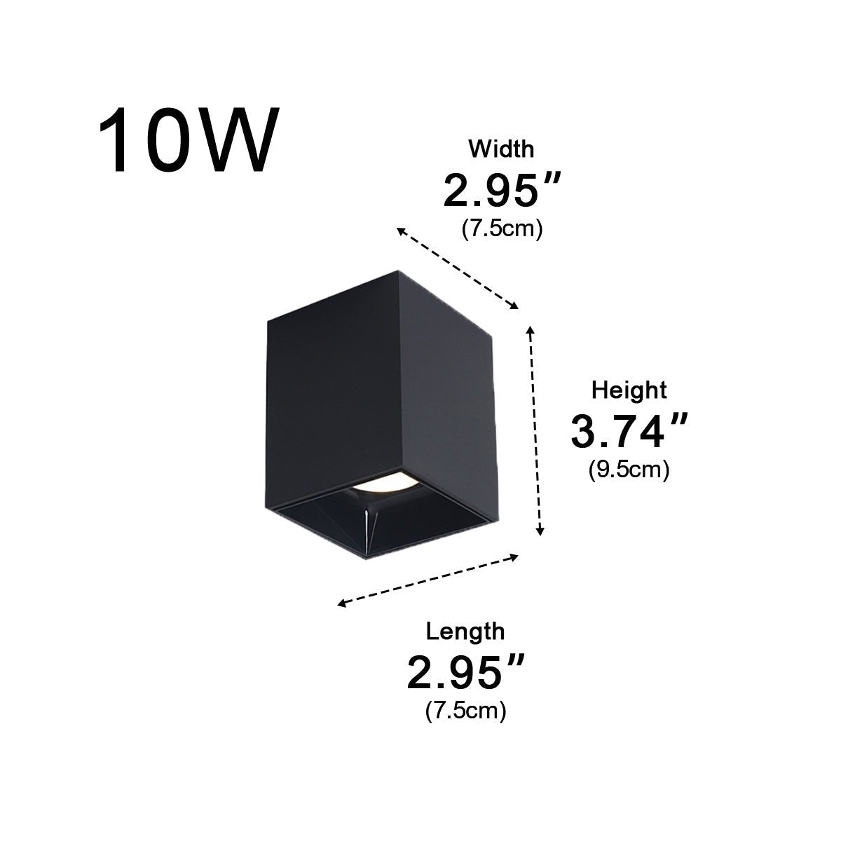 Modern Minimalist Aluminum Square COB Ceiling Spot Light