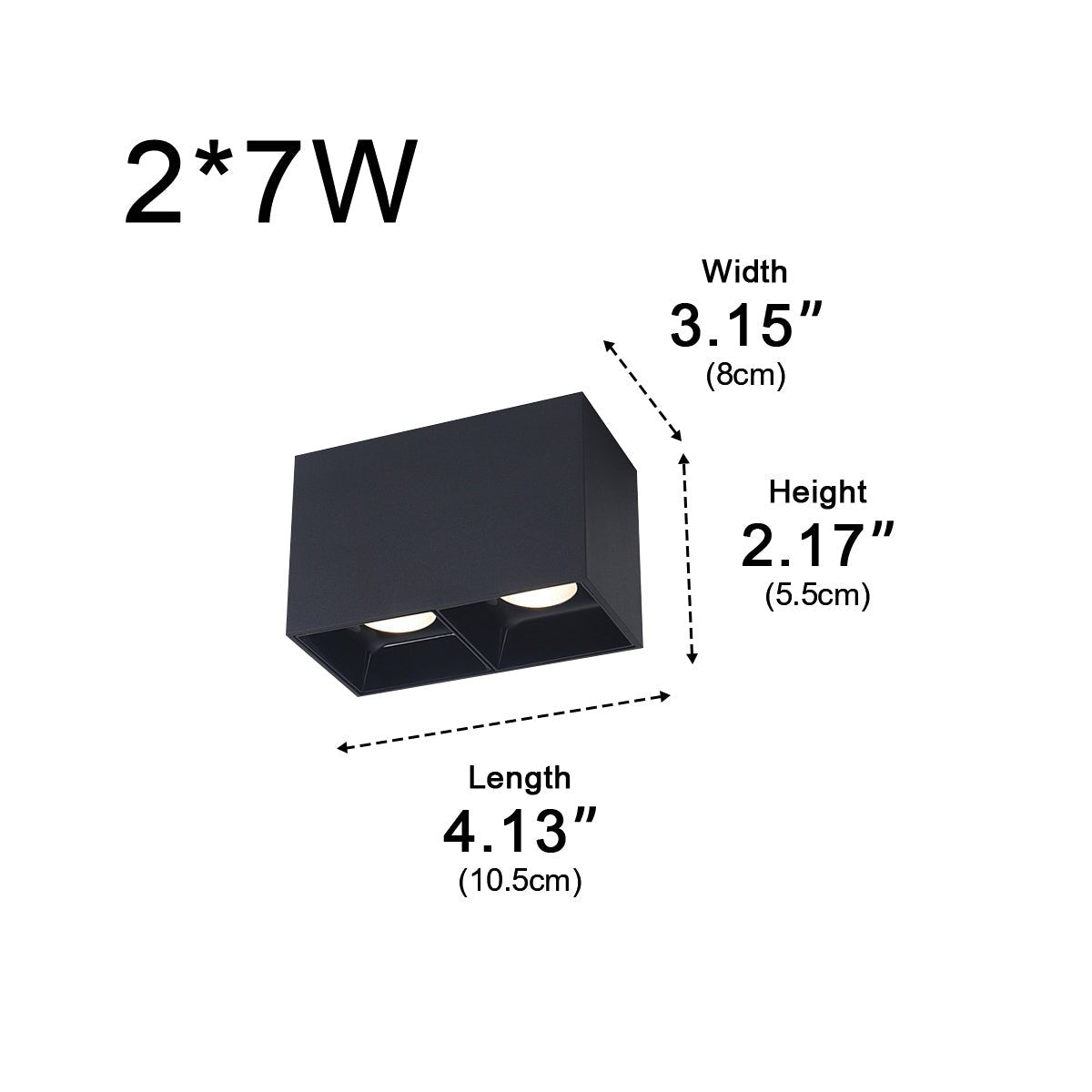 Modern Minimalist Aluminum Square COB Ceiling Spot Light