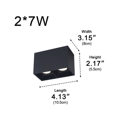 Modern Minimalist Aluminum Square COB Ceiling Spot Light