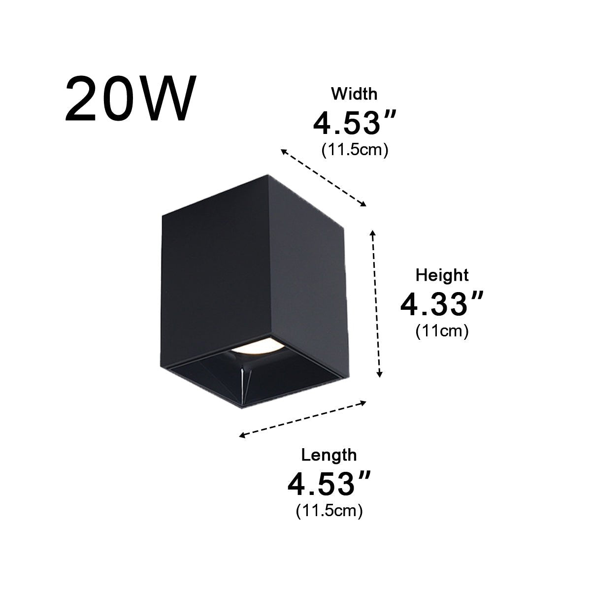 Modern Minimalist Aluminum Square COB Ceiling Spot Light