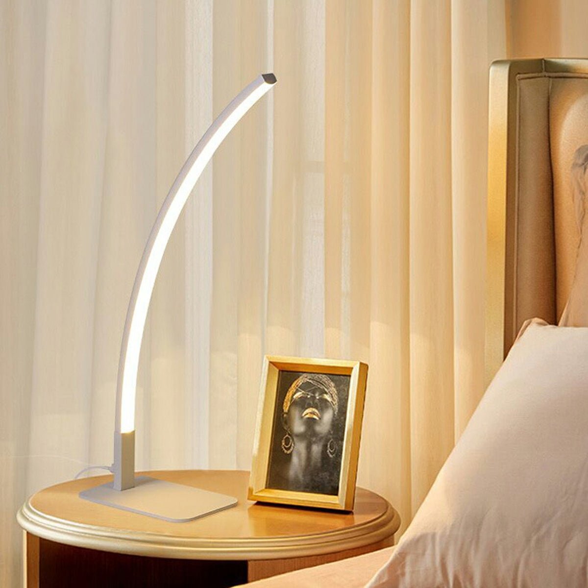 Modern Minimalist Arc LED Dimming Table Lamp - Flare Shack