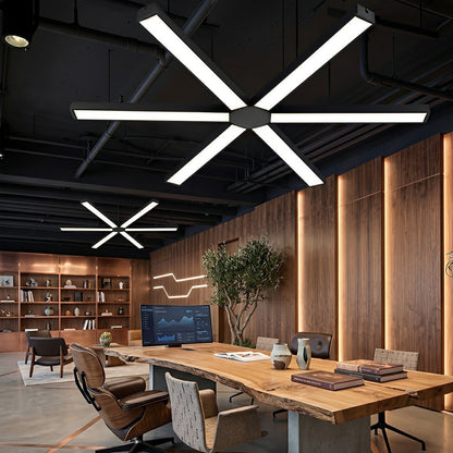 Modern Minimalist Black LED Recessed Hanging Linear Light - Flare Shack