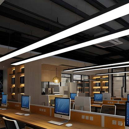 Modern Minimalist Black LED Recessed Office Hanging Light - Flare Shack