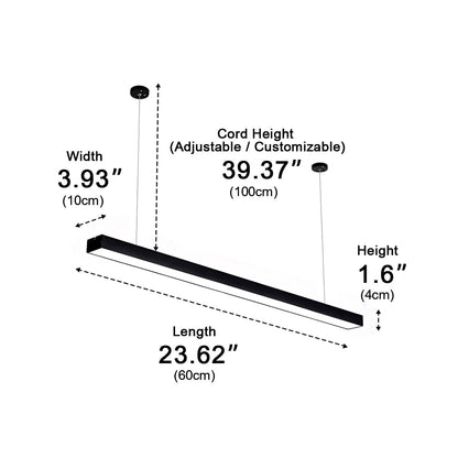 Minimalist Black LED Recessed Suspended Office Hanging Light
