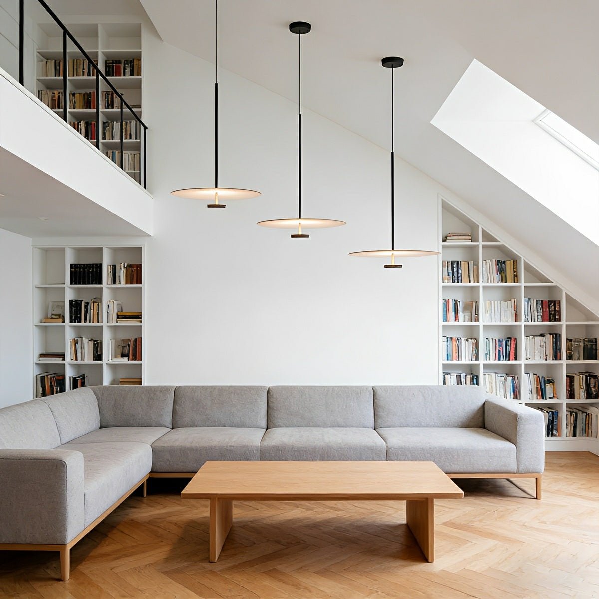 Modern Minimalist Black Slim Dish LED Pendant Lights