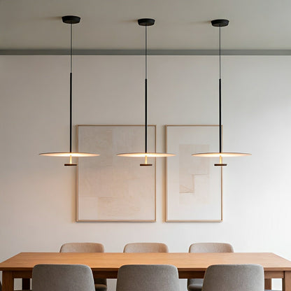 Modern Minimalist Black Slim Dish LED Pendant Lights