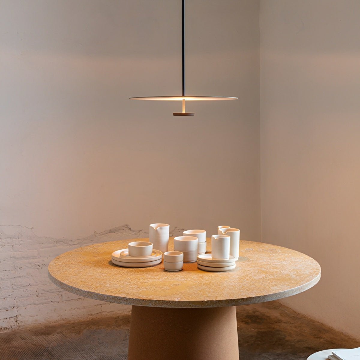 Modern Minimalist Black Slim Dish LED Pendant Lights - Flare Shack