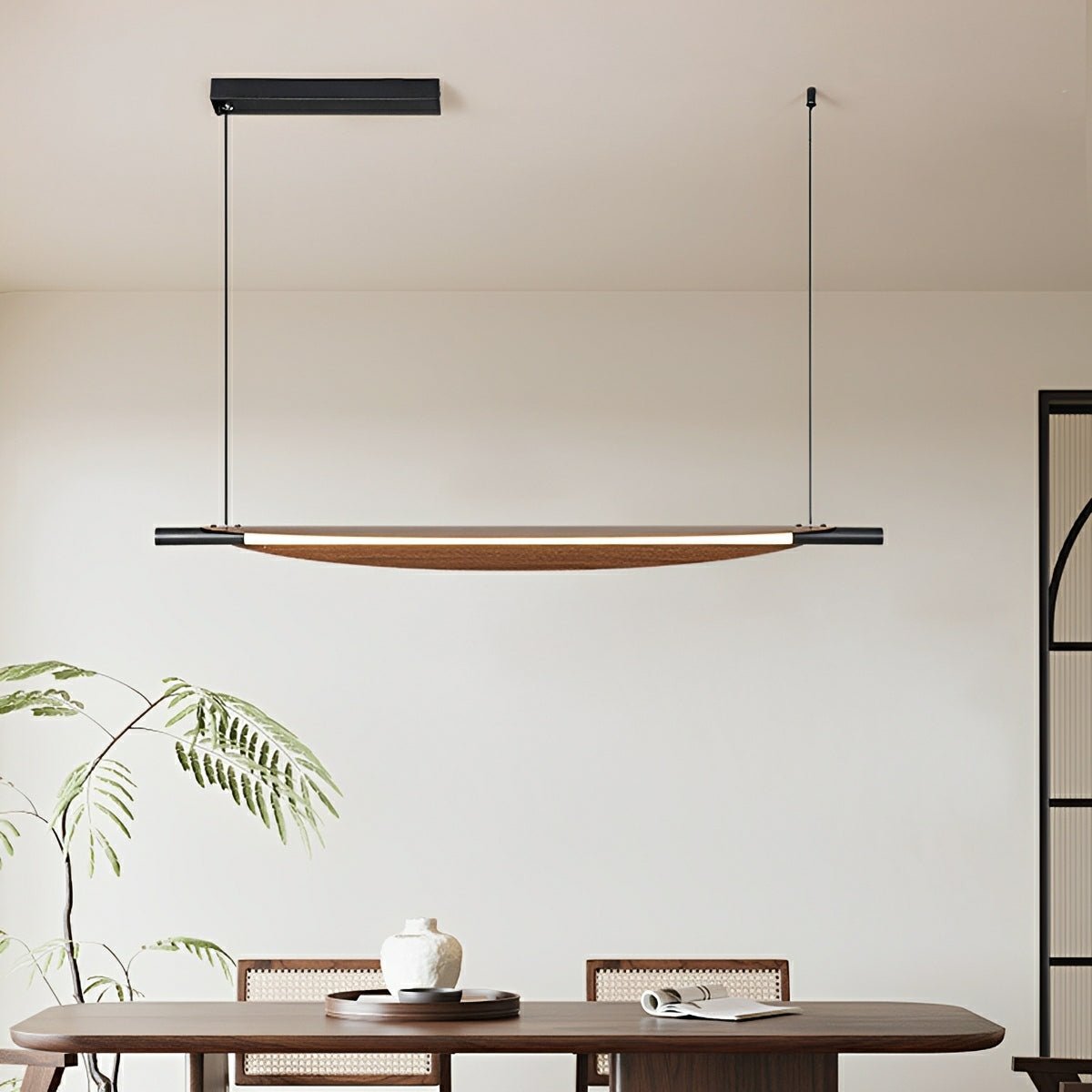 Modern Minimalist Black Walnut Leaf - Shape LED Pendant Lights - Flare Shack