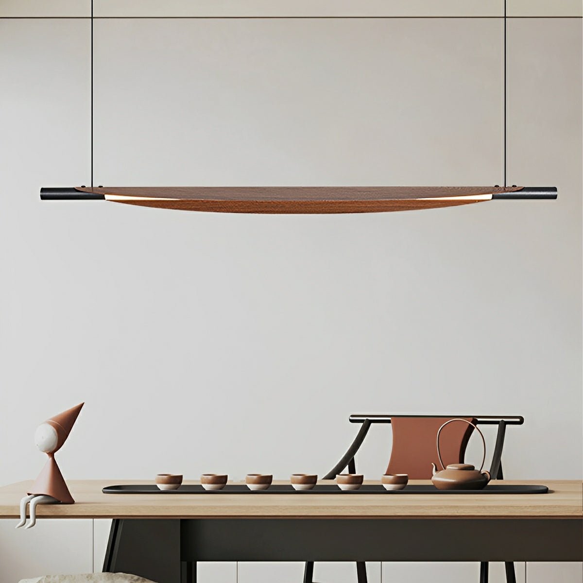 Modern Minimalist Black Walnut Leaf - Shape LED Pendant Lights - Flare Shack