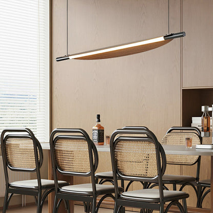 Modern Minimalist Black Walnut Leaf-Shape LED Pendant Lights