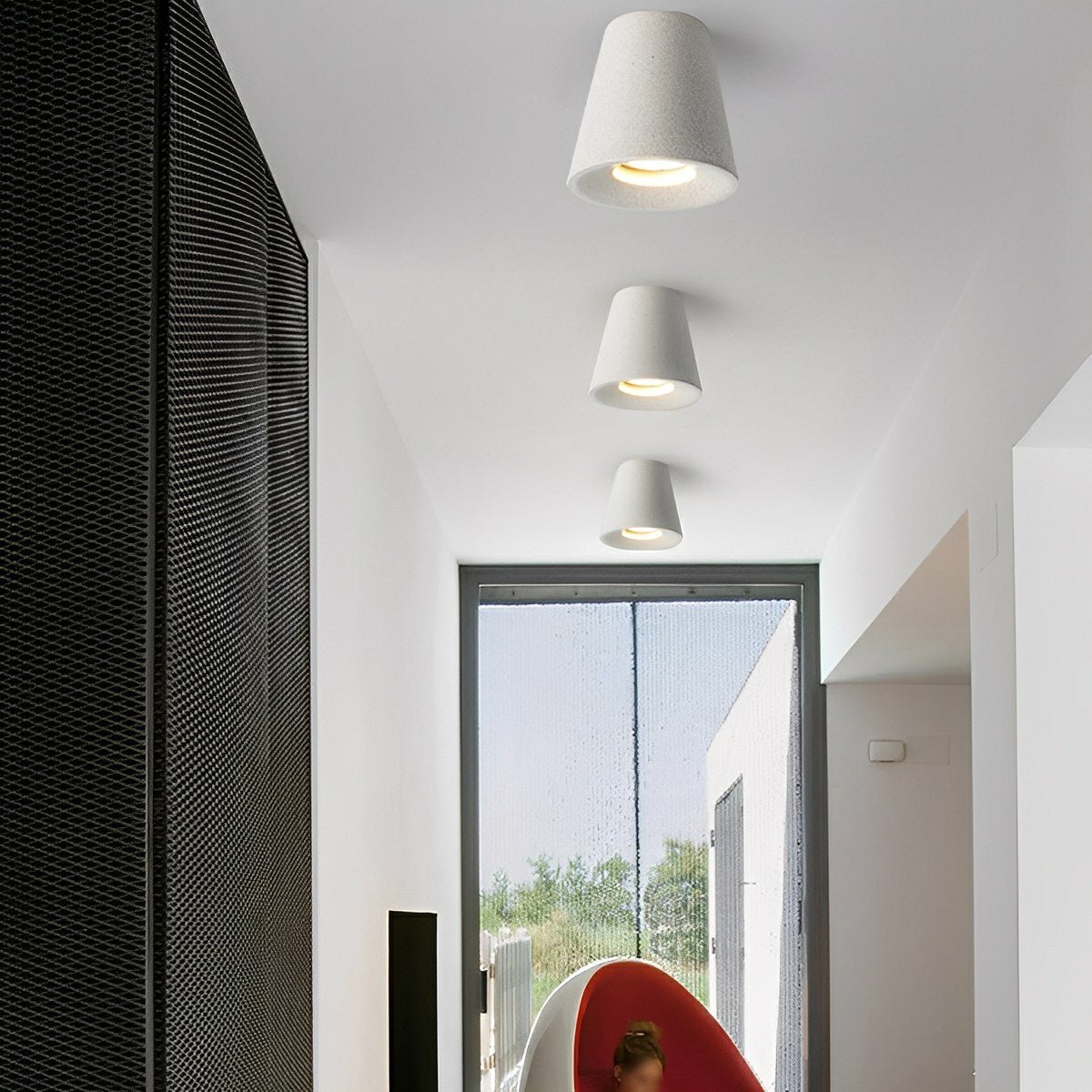 Modern Minimalist Cone - Shaped Cement LED Ceiling Lights - Flare Shack
