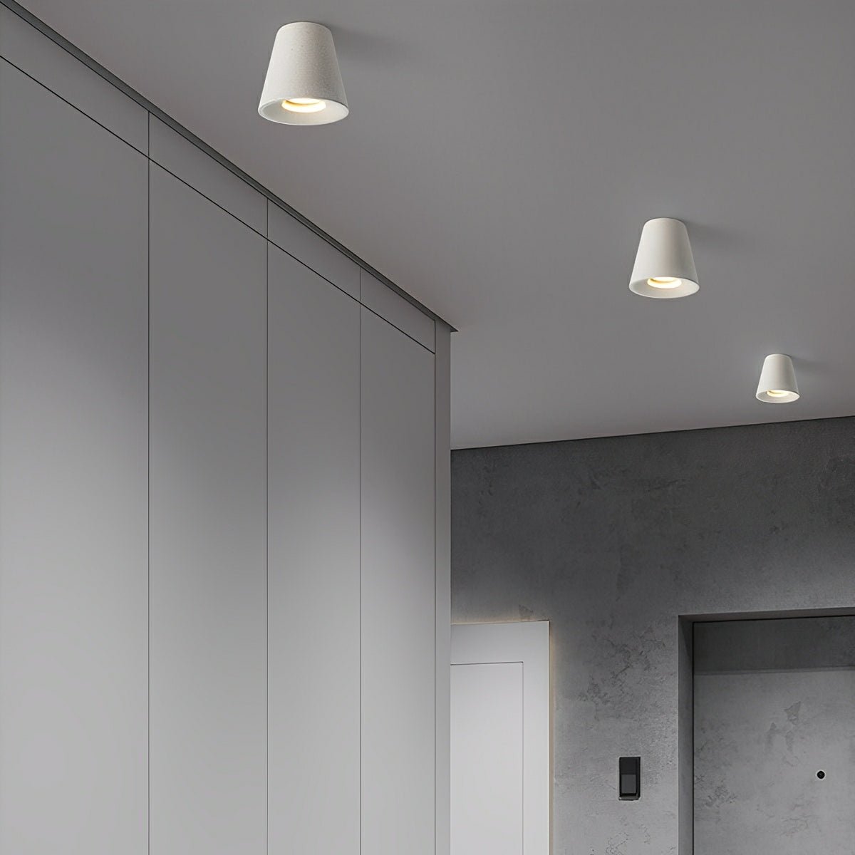 Modern Minimalist Cone - Shaped Cement LED Ceiling Lights - Flare Shack