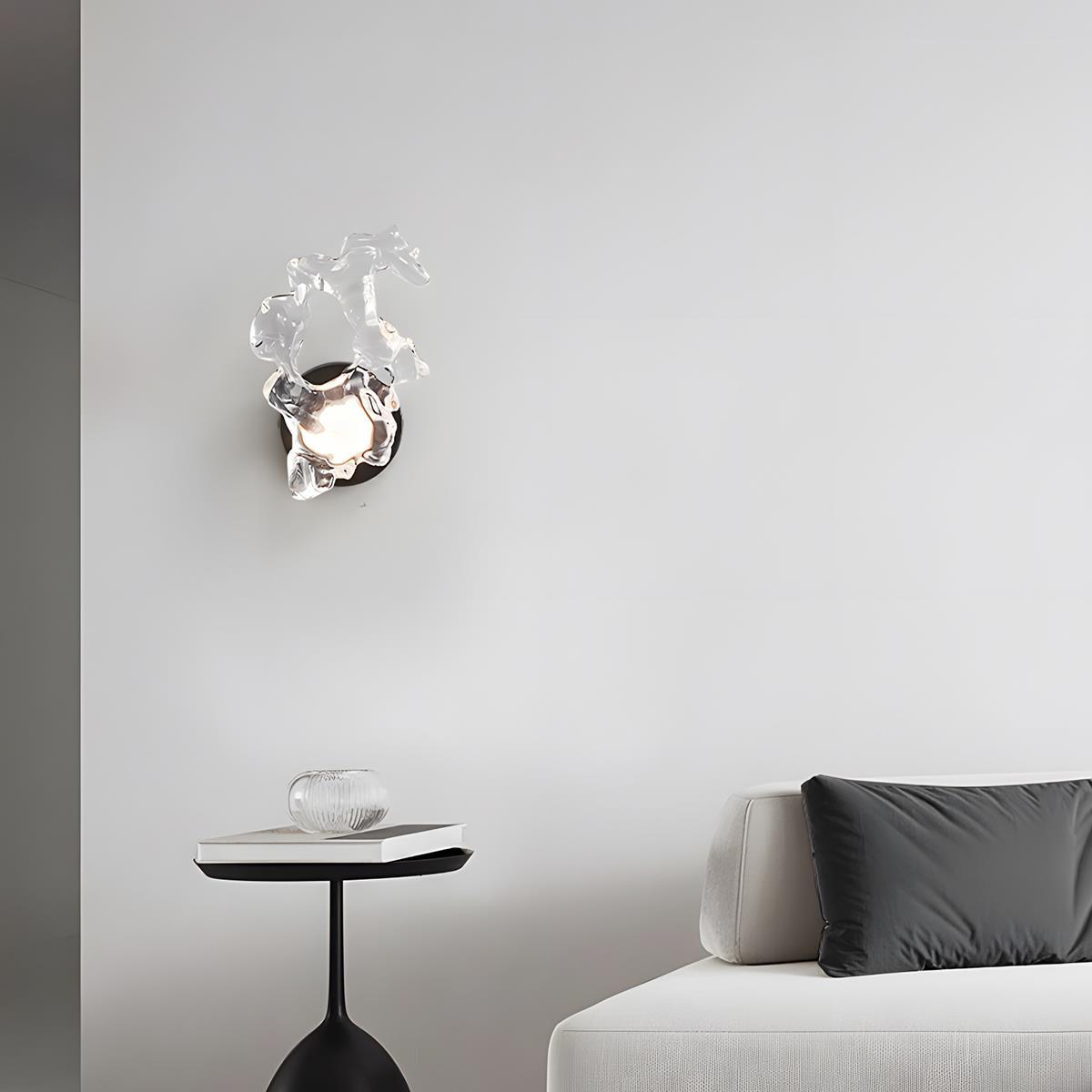 Modern Minimalist Creative Clear Wave LED Indoor Wall Sconces