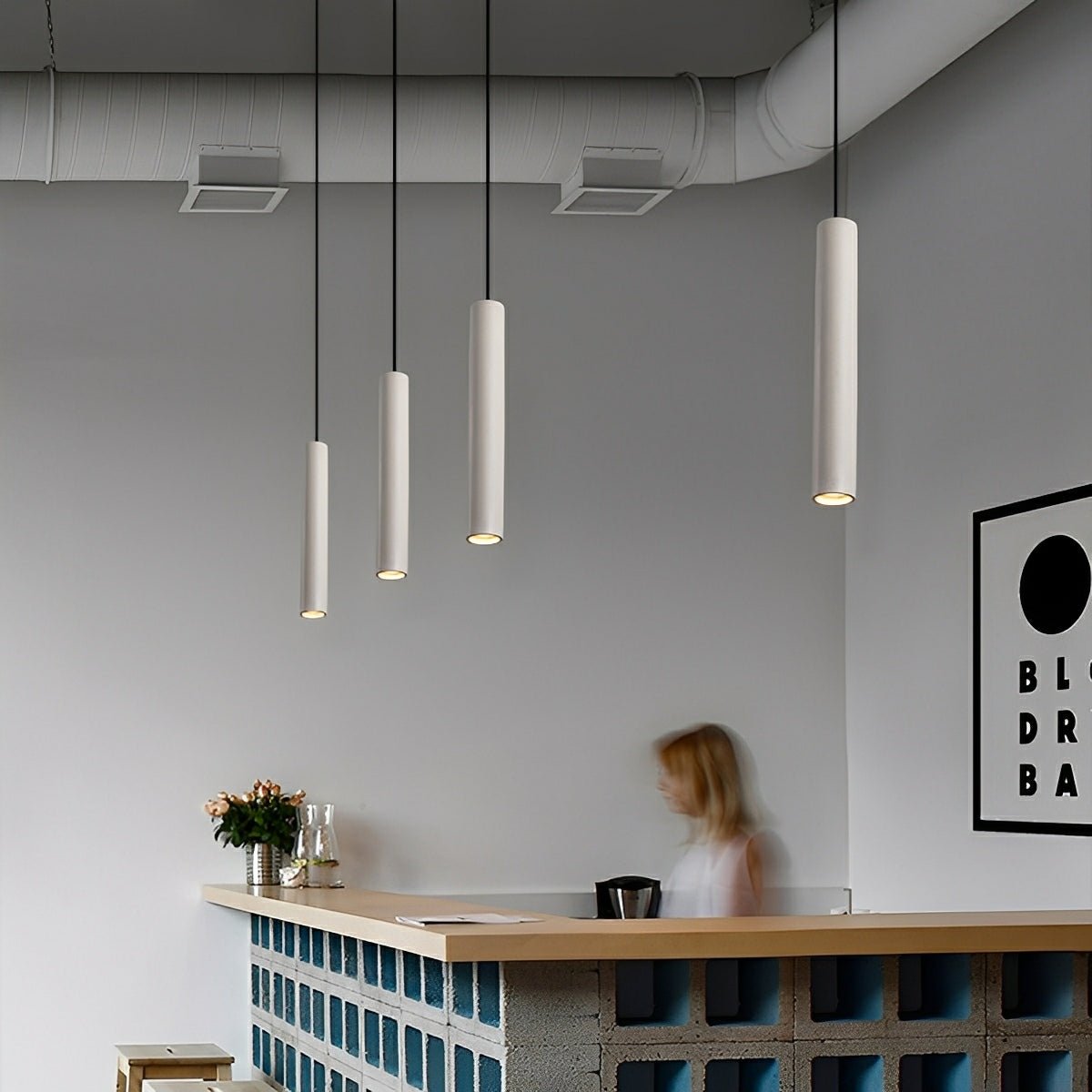 Modern Minimalist Cylinder Concrete LED Pendant Lights