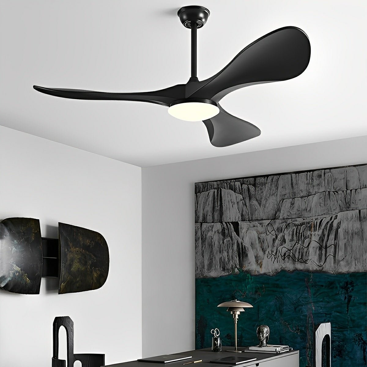 Modern Minimalist DC Motor Reverse Ceiling Fan Light - Flare Shack