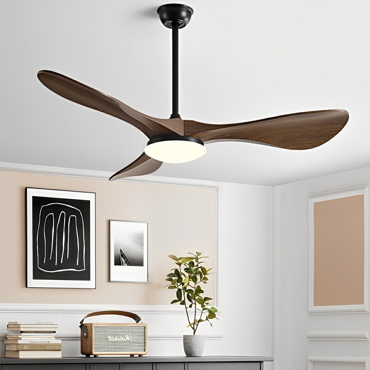 Modern Minimalist DC Motor Reverse Ceiling Fan Light