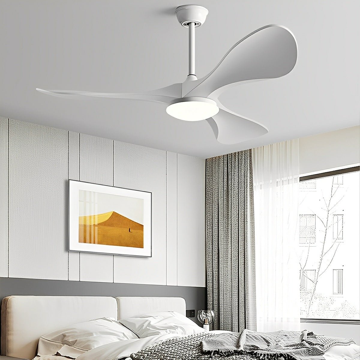 Modern Minimalist DC Motor Reverse Ceiling Fan Light - Flare Shack
