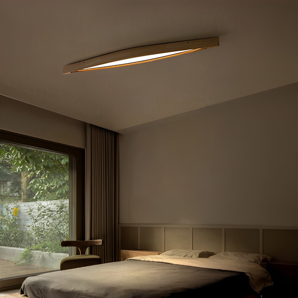 Modern Minimalist Diamond - Shaped Wood LED Long Strip Ceiling Light - Flare Shack