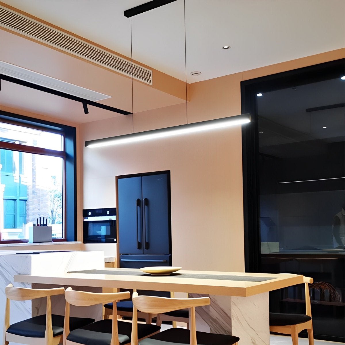 Minimalist Dimmable Pendant Light LED Long Linear Light
