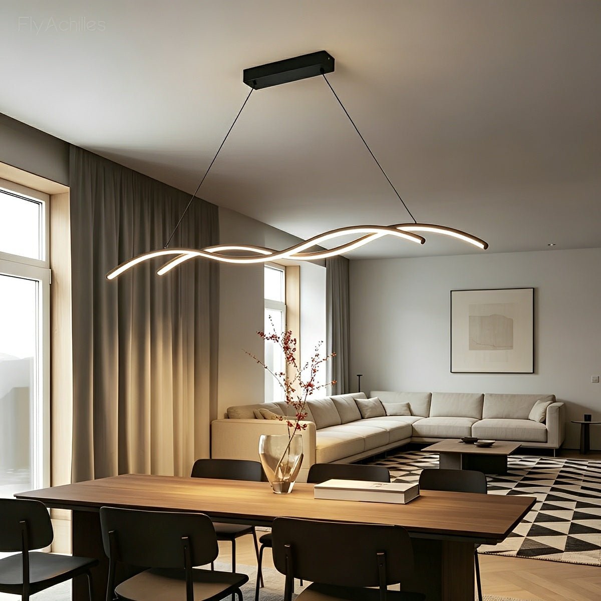 Modern Minimalist Double Wave LED Pendant Light - Flare Shack
