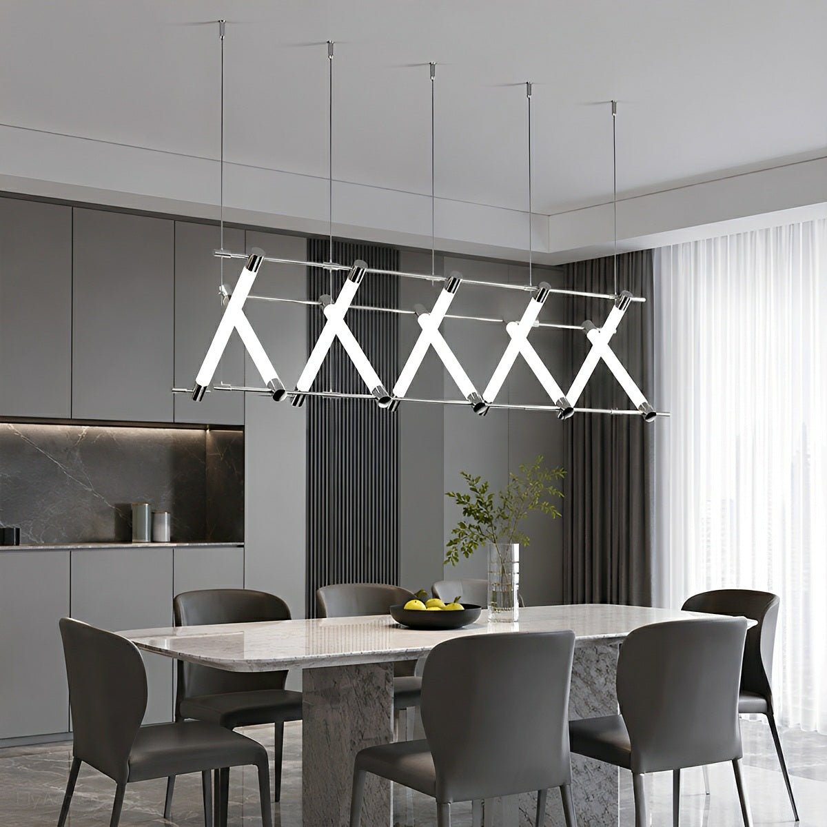Modern Minimalist Fishbone Light Combination Bar Chandelier - Flare Shack