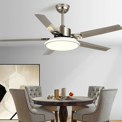 Modern Minimalist Five - leaf Stainless Steel Ceiling Fan - Flare Shack