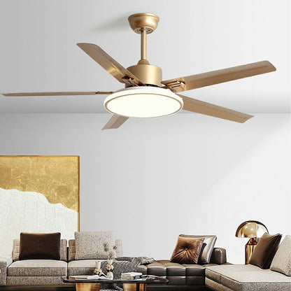 Modern Minimalist Five - leaf Stainless Steel Ceiling Fan - Flare Shack