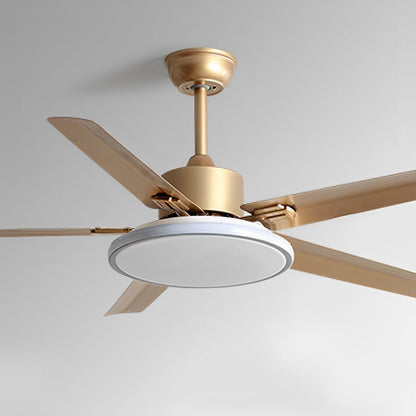 Modern Minimalist DC Motor 6-Speed Reverse Stainless Steel Ceiling Fan Light