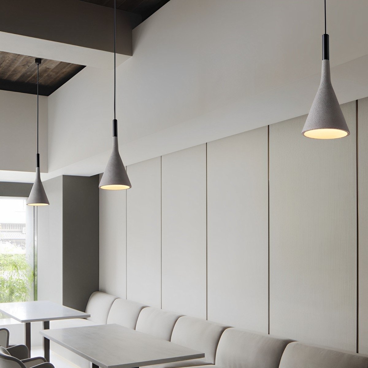 Modern Minimalist Funnel Indoor Cement Bar LED Pendant Lights - Flare Shack