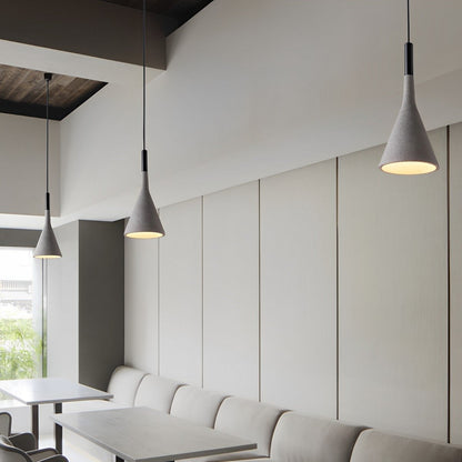 Modern Minimalist Funnel Indoor Cement Bar LED Pendant Lights - Flare Shack
