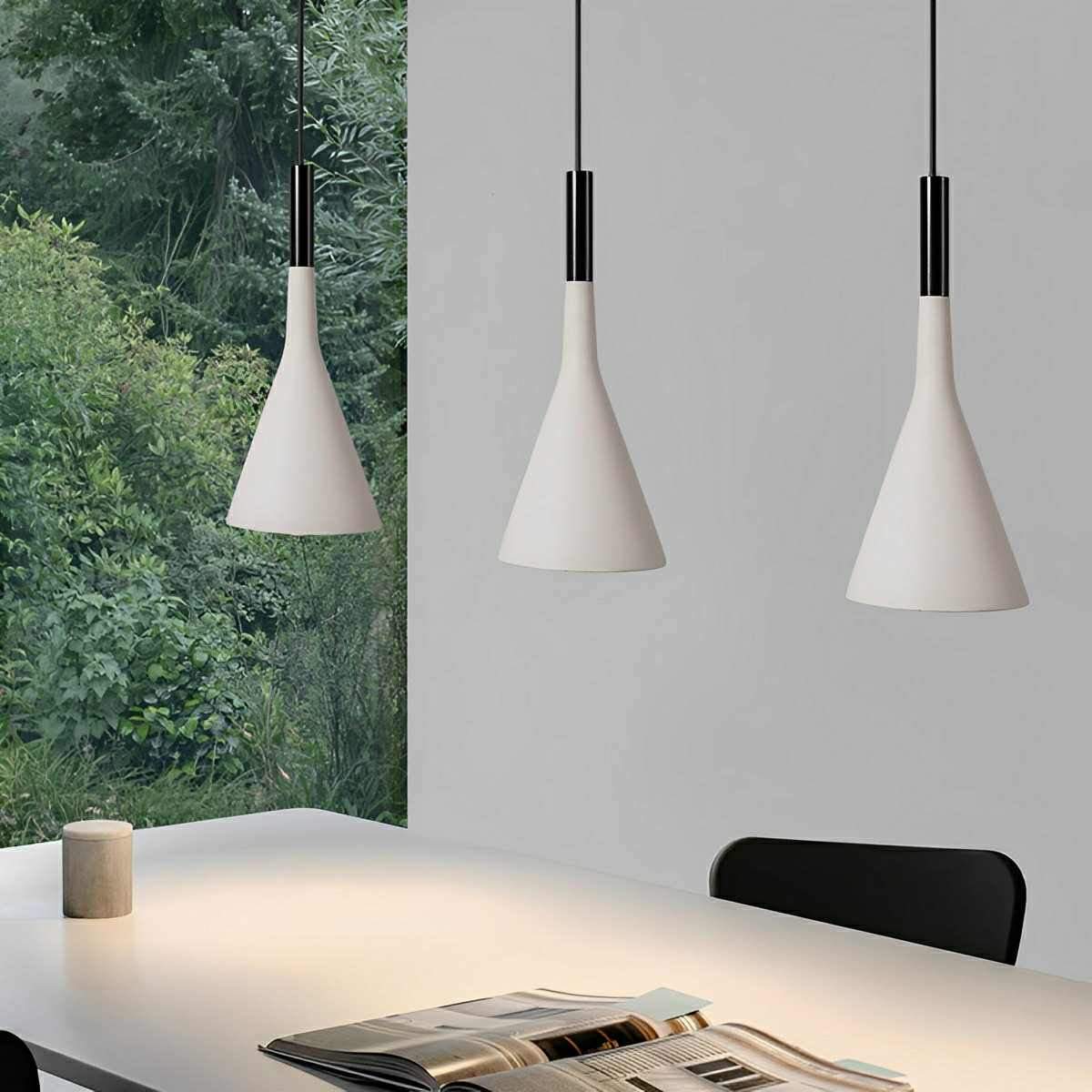 Modern Minimalist Funnel Indoor Cement Bar LED Pendant Lights - Flare Shack