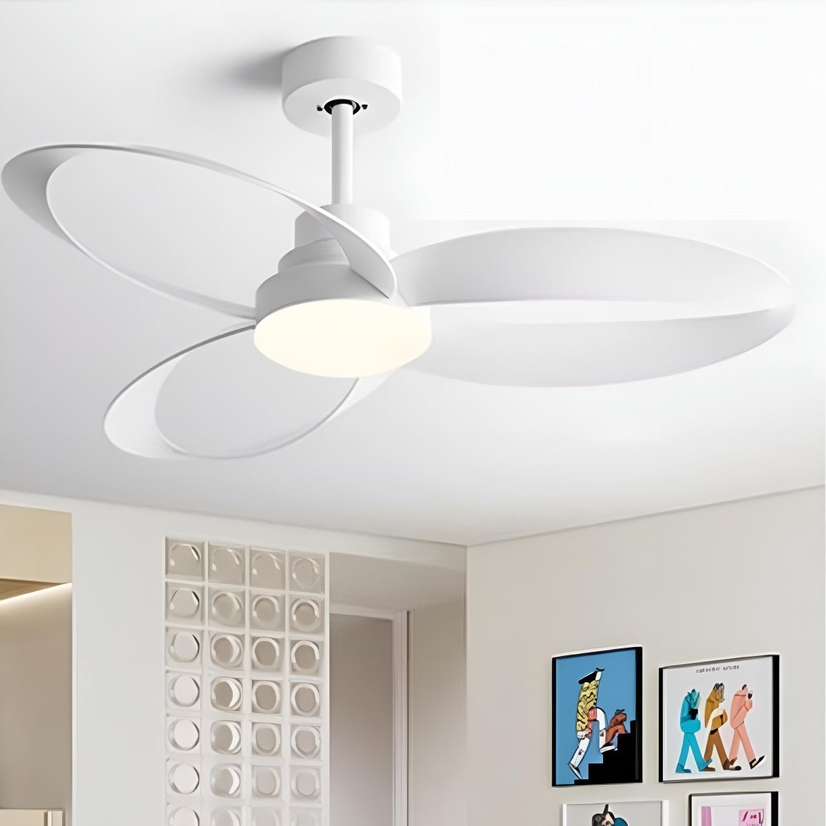 Modern Minimalist Geometric 6 - Speed Reverse Ceiling Fan Light - Flare Shack