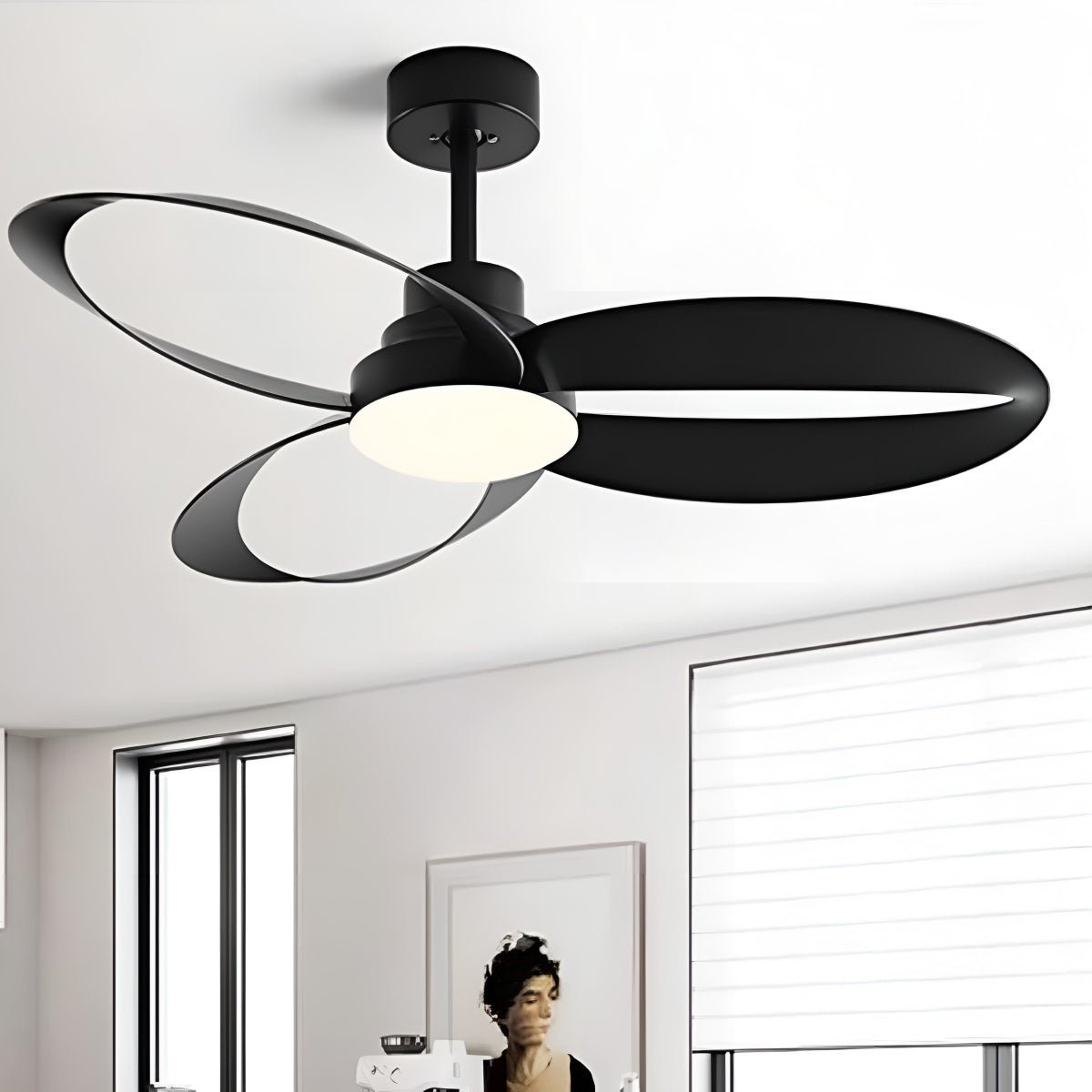 Modern Minimalist Geometric 6 - Speed Reverse Ceiling Fan Light - Flare Shack