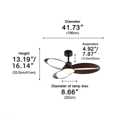 Modern Minimalist Geometric 6-Speed Reverse Ceiling Fan Light DC Motor