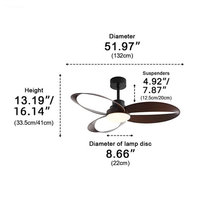 Modern Minimalist Geometric 6-Speed Reverse Ceiling Fan Light DC Motor