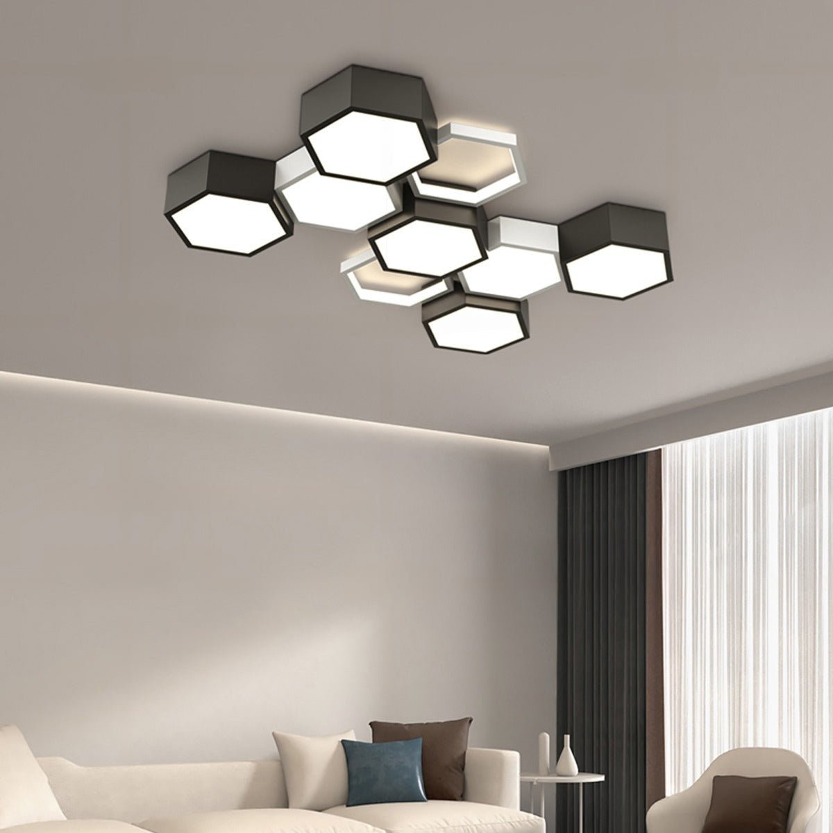 Modern Minimalist Geometric Hexagon LED Indoor Ceiling Light - Flare Shack