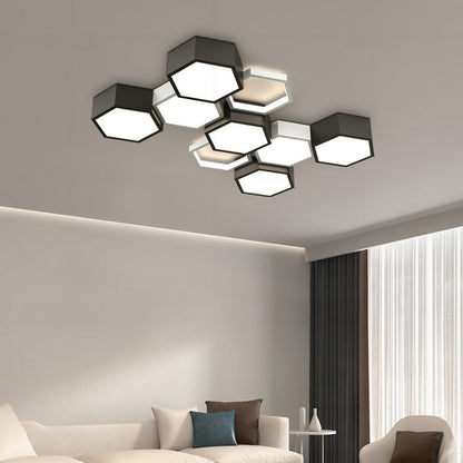 Modern Minimalist Geometric Hexagon LED Indoor Ceiling Light - Flare Shack
