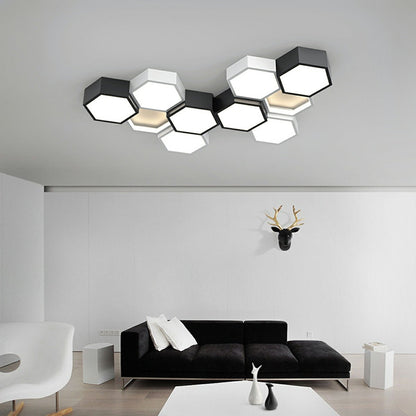 Modern Minimalist Geometric Hexagon LED Indoor Ceiling Light - Flare Shack