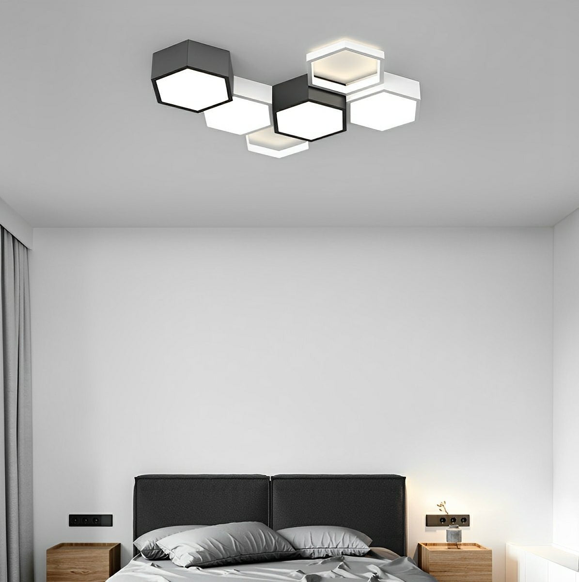 Modern Minimalist Geometric Hexagon LED Indoor Ceiling Light