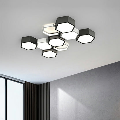 Modern Minimalist Geometric Hexagon LED Indoor Ceiling Light