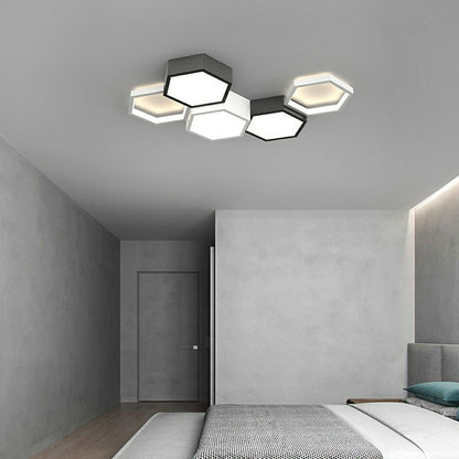Modern Minimalist Geometric Hexagon LED Indoor Ceiling Light - Flare Shack