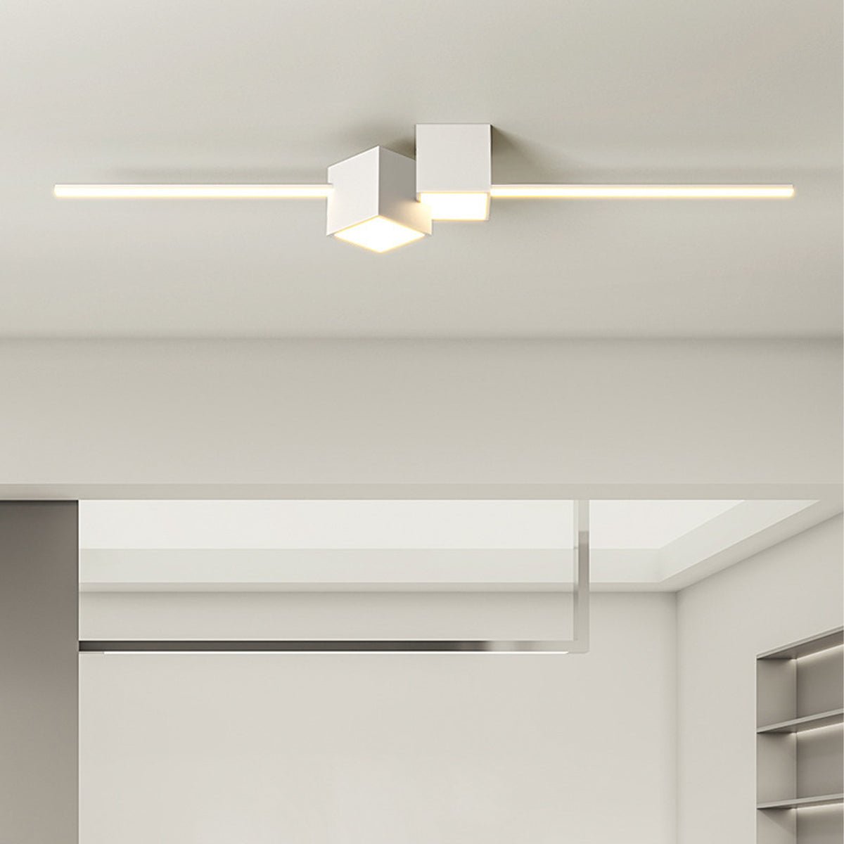 Modern Minimalist Geometric LED Long Strip Indoor Ceiling Light - Flare Shack