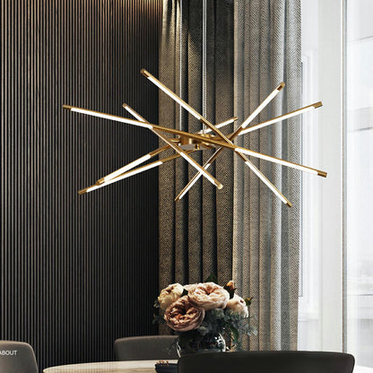 Modern Minimalist Geometric LED Long Strip Indoor Chandeliers