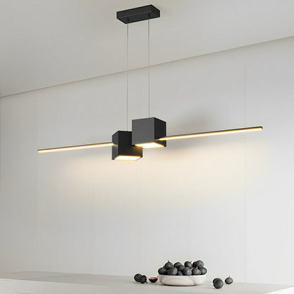 Modern Minimalist Geometric LED Long Strip Indoor Pendant Lights - Flare Shack