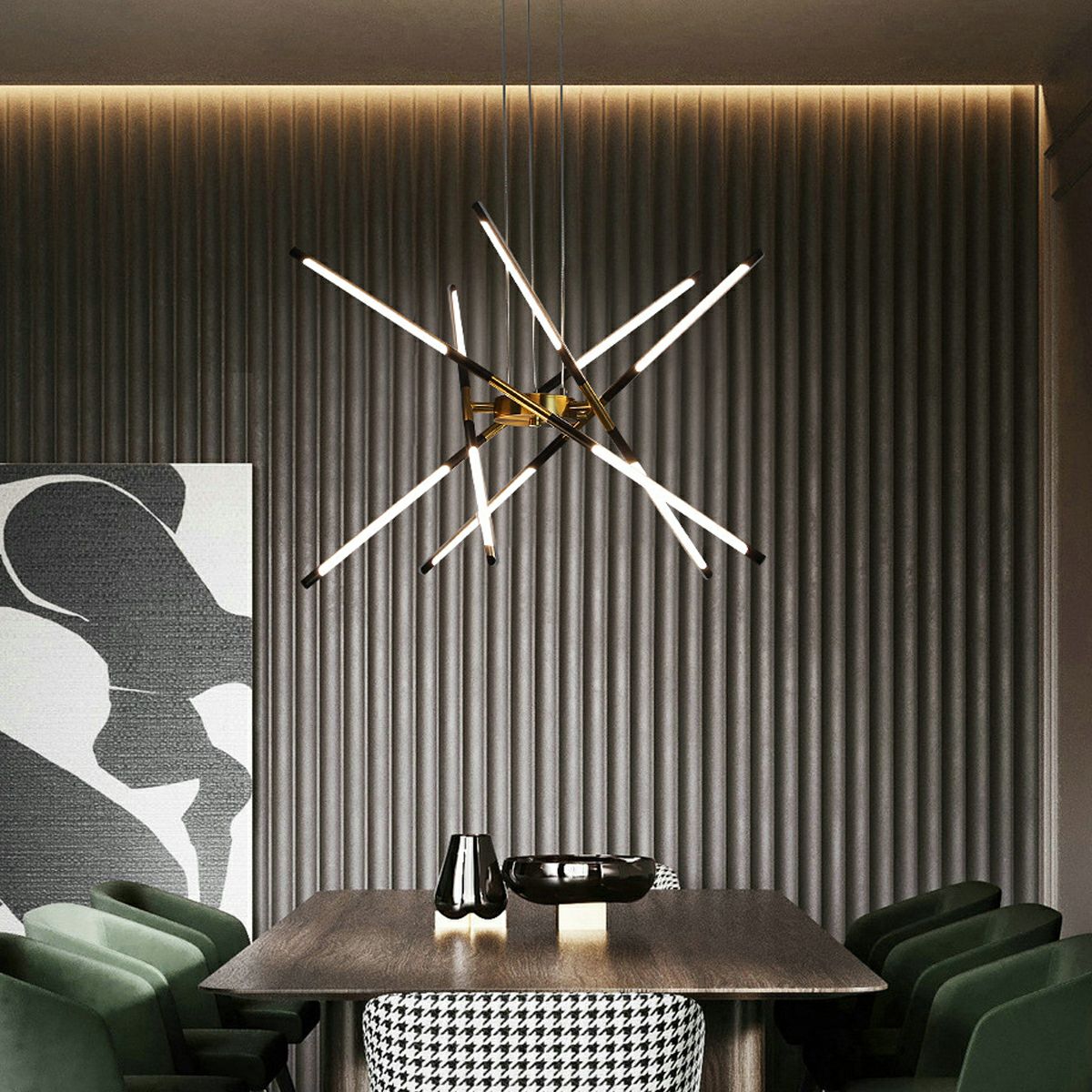 Modern Minimalist Geometric LED Long Strip Indoor Pendant Lights - Flare Shack