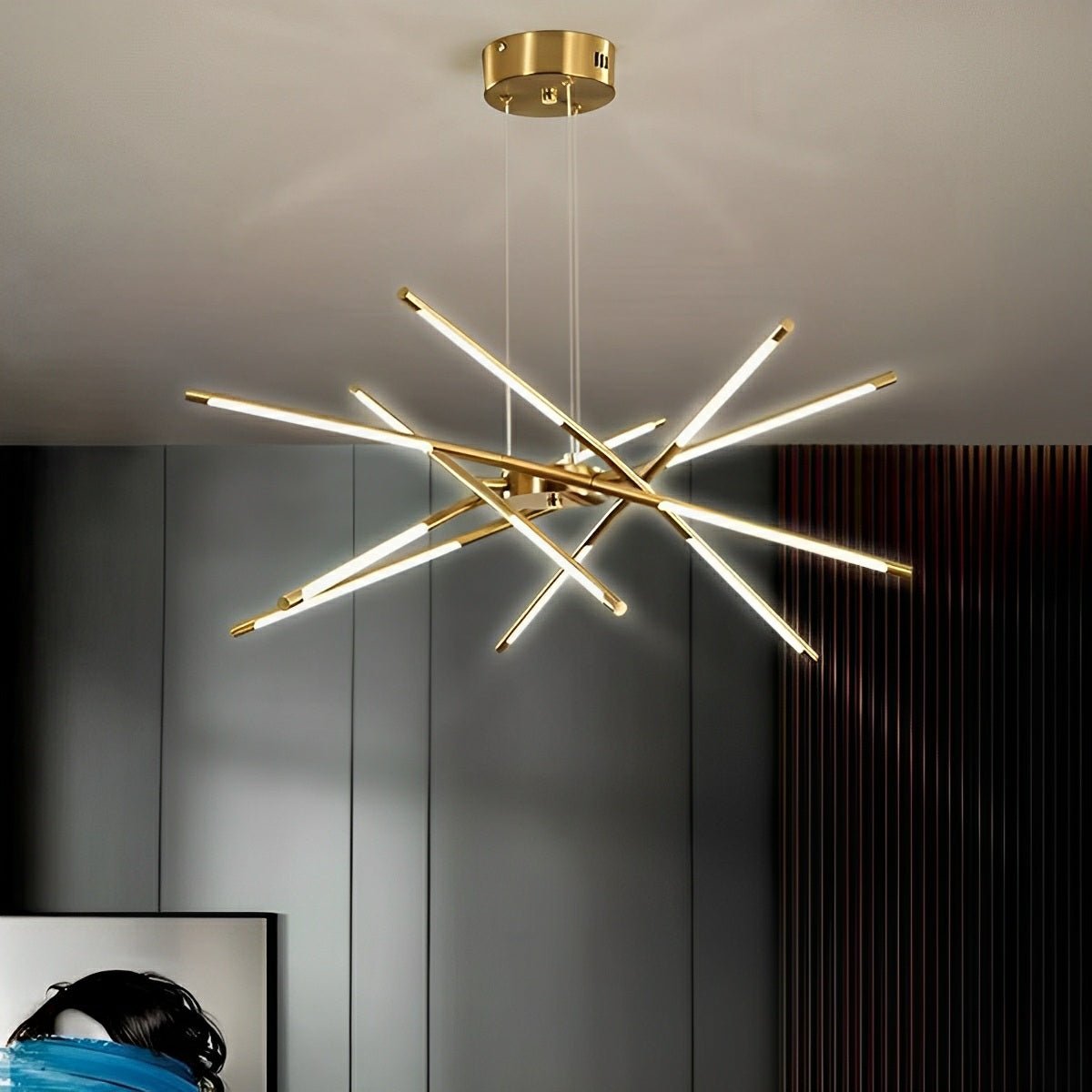Modern Minimalist Geometric LED Long Strip Indoor Pendant Lights - Flare Shack