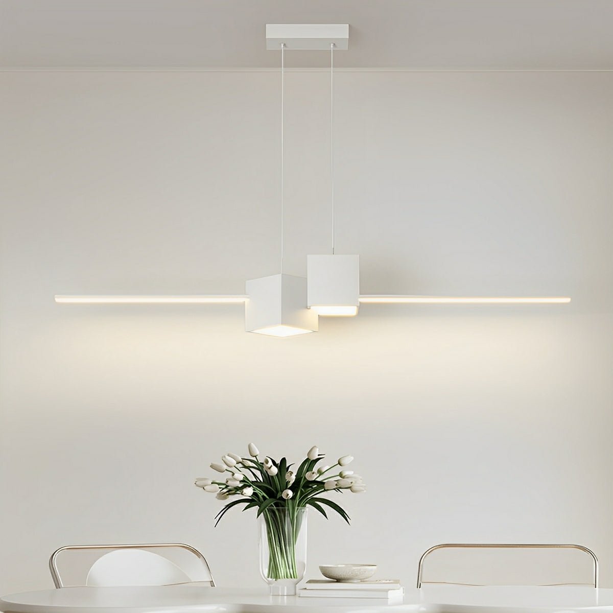 Modern Minimalist Geometric LED Long Strip Indoor Pendant Lights - Flare Shack